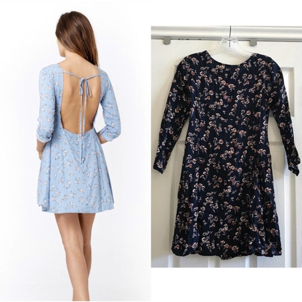 Christy Dawn Fox Mini Backless Dress Black Floral